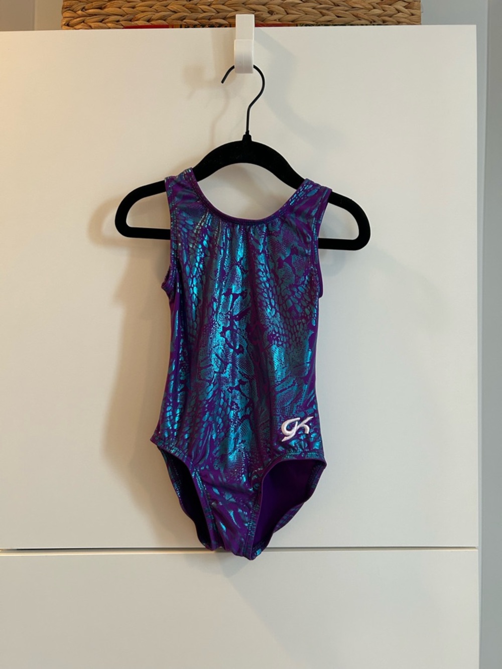 GK Metallic Teal and Purple Girls Gymnastics Leotard